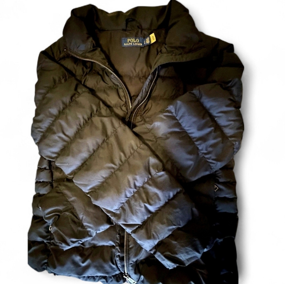 Polo Ralph Lauren Black Lightwight Packable Puffer Jacket Gold-tone Zipper L - Picture 7 of 16